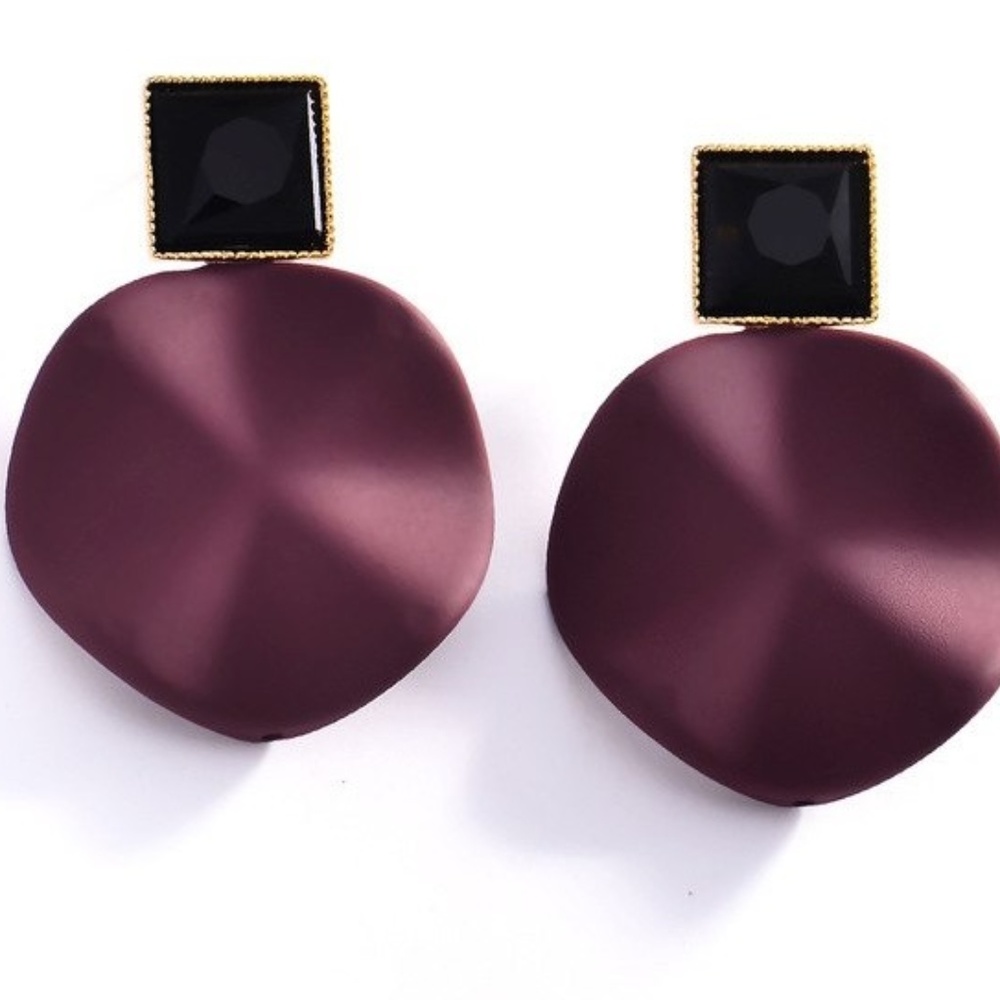 Stud Geometric Red Earrings.